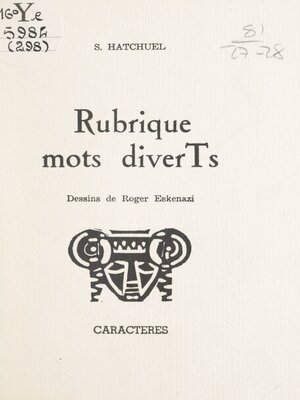 cover image of Rubriques mots diverTs
